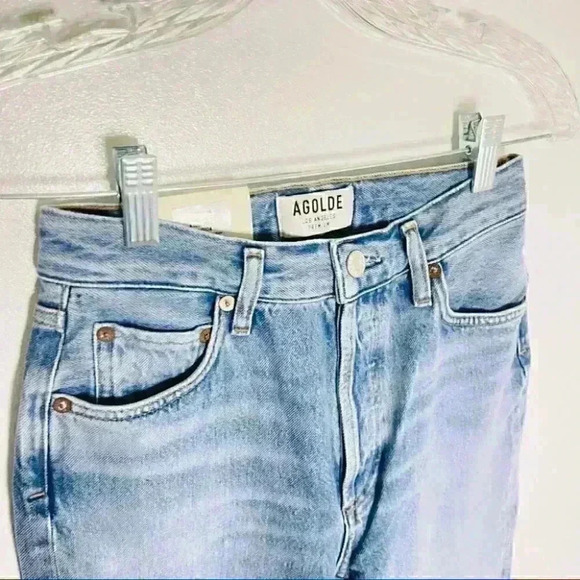 NEW Agolde Remy High Rise Straight Jeans in Collision Wash Preppy Premium Denim - Picture 7 of 9